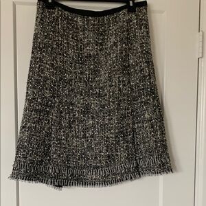 Cynthia Steffe Black and White A-Line Skirt Knee-Length